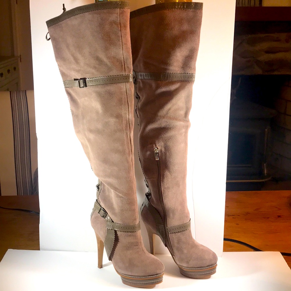 Colin Stuart Over the Knee Lace Back Boots